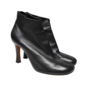 Celine | Shoes | Celine Black Boots With Gold Accent Heel | Poshmark